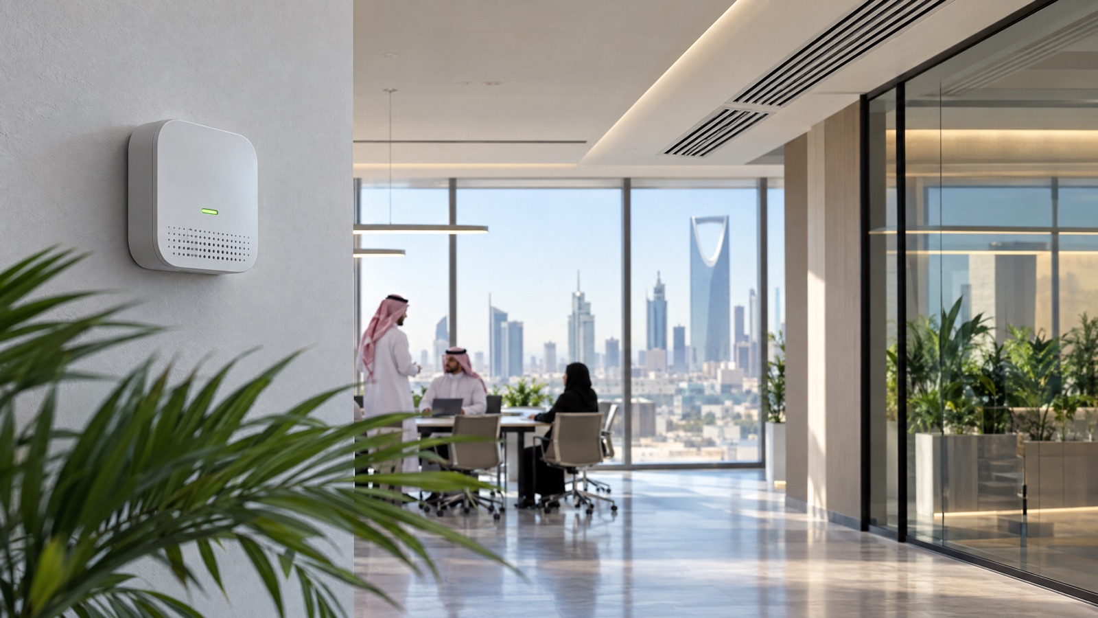 Illustrative editorial visual: Editorial air-monitoring context for Indoor Air Quality Monitoring Systems in Saudi Arabia.