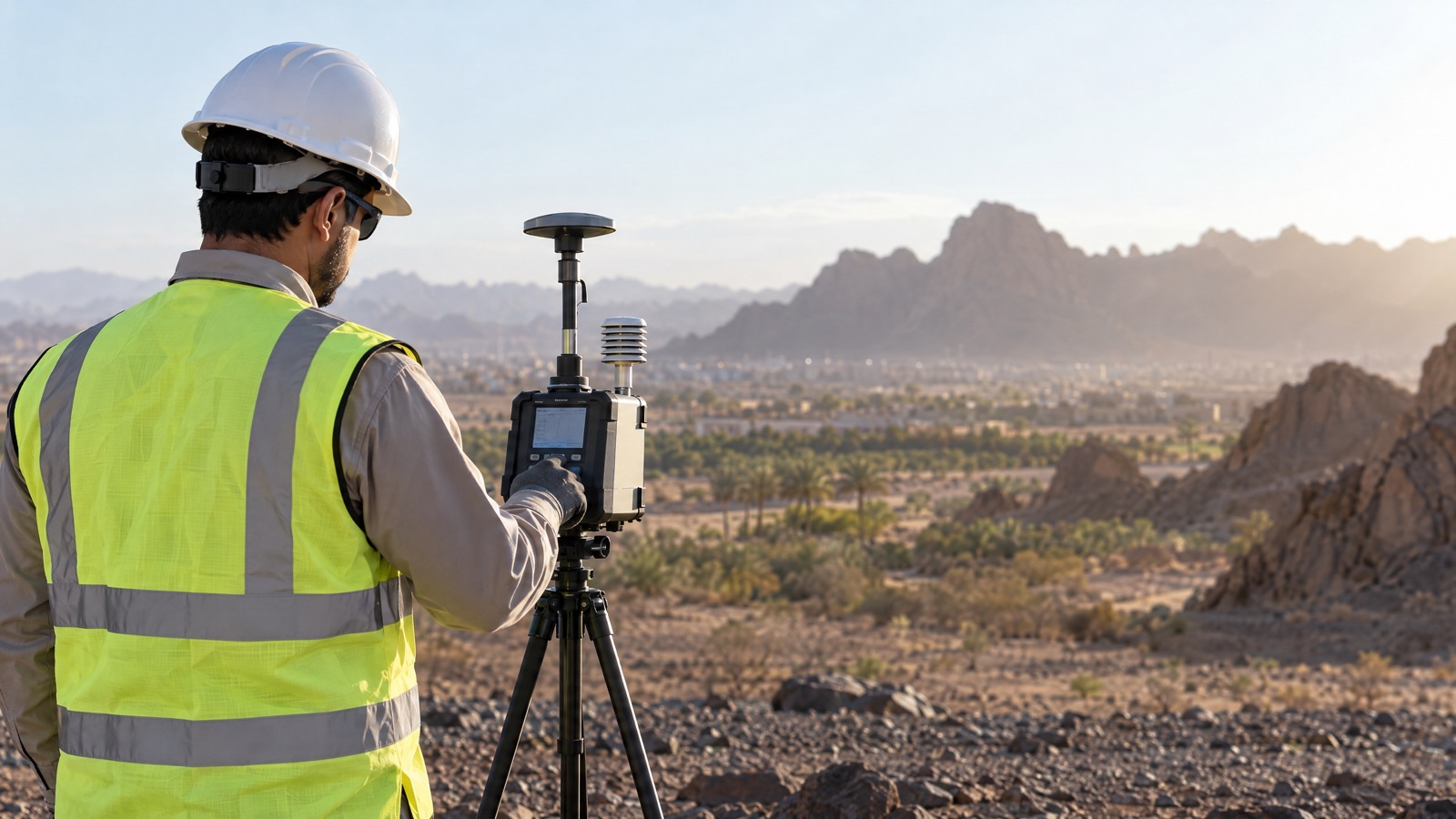 Illustrative editorial visual: Editorial air-monitoring context for Mobile and Portable Air Monitoring Equipment in Saudi Arabia.